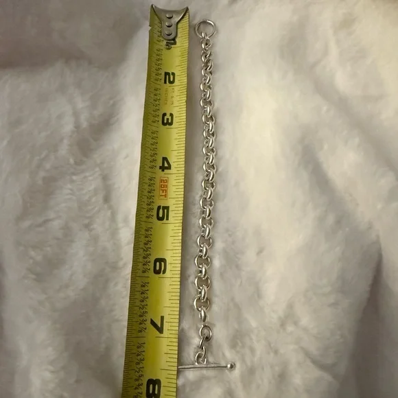 “OTC Signed” 925 Italy Marked Rolo Toggle Bracelet “ - Picture 12 of 17